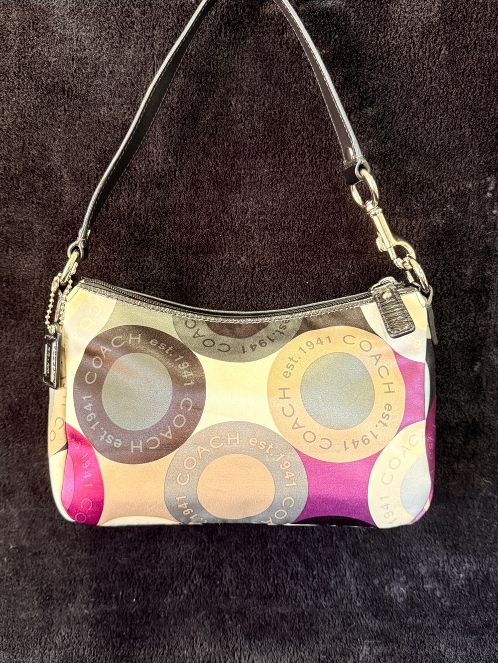 Coach Y2K Vintage Satin Coin Medallion Mini Shoulder Bag